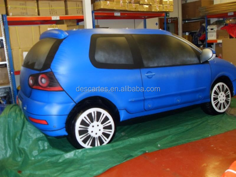 Crash Testing Custom Made Giant Inflatable Blue Car Models For Advertising