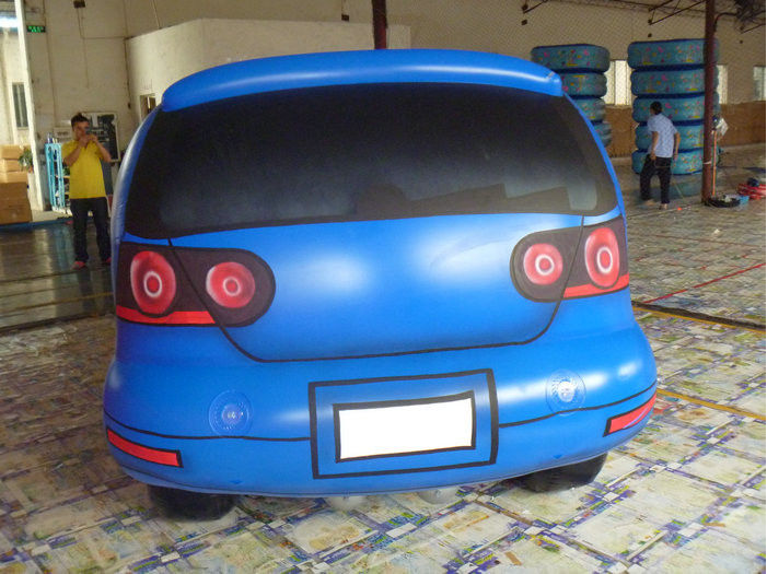 Crash Testing Custom Made Giant Inflatable Blue Car Models For Advertising