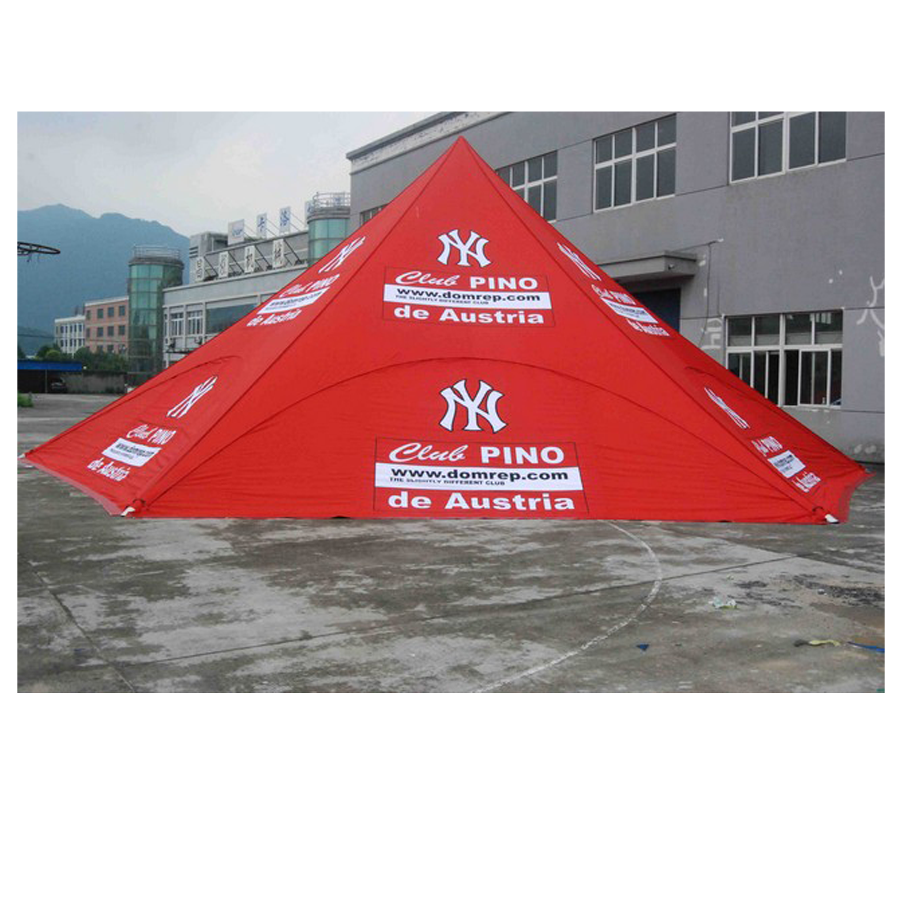 Red singe pole star event tents/star shelter/star canopy with custom Logo