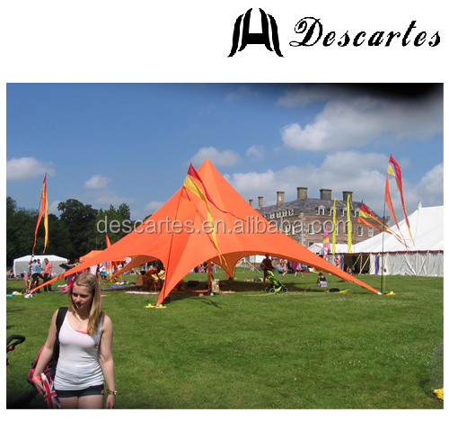 Red singe pole star event tents/star shelter/star canopy with custom Logo