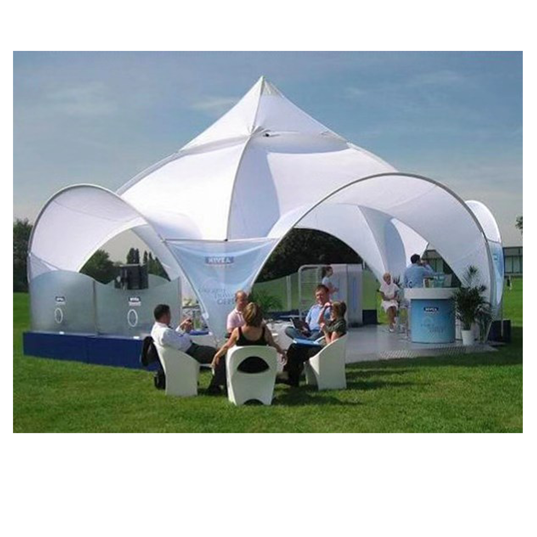 White expo dome spider tent/pop up display tents with sides walls