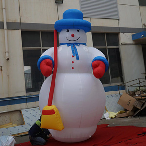 12ft high Christmas decorative big inflatable snowman balloon with broom