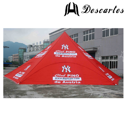 Red singe pole star event tents/star shelter/star canopy with custom Logo