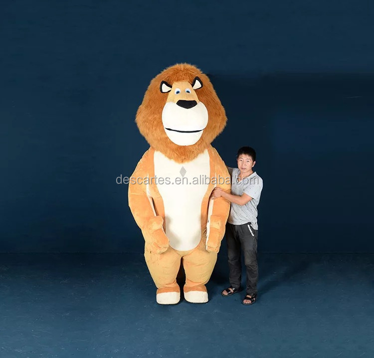 Movie Madagascar Plush Inflatable Lion Walking Costume For Adults