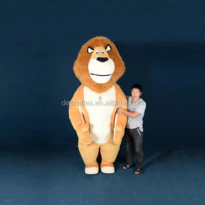 Movie Madagascar Plush Inflatable Lion Walking Costume For Adults