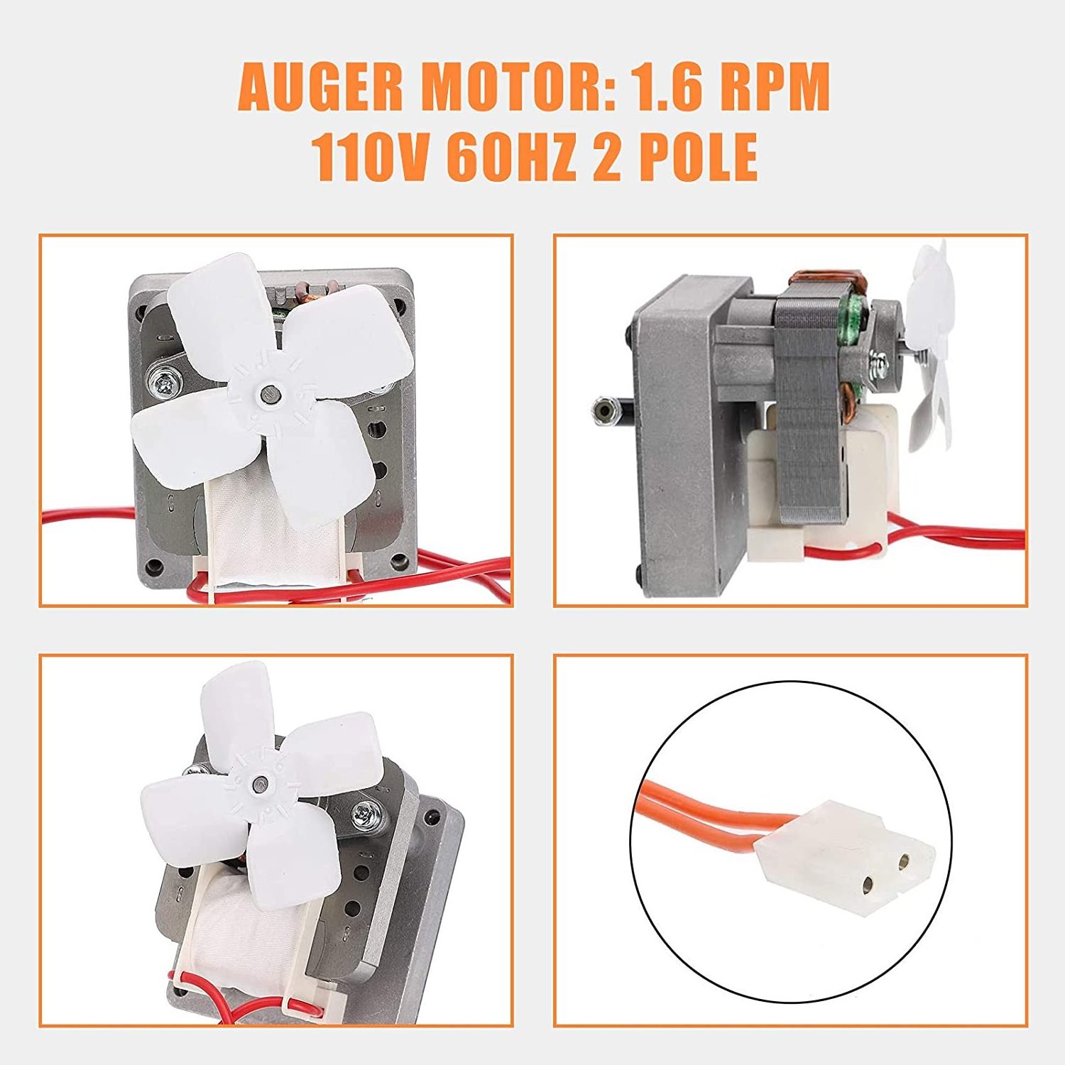 Auger Motor Grill Induction Fan Kit Fire Burn Pot Hot Rod Ignitor Replacement Parts for Pit Boss and Traeger Wood Pellet Grill