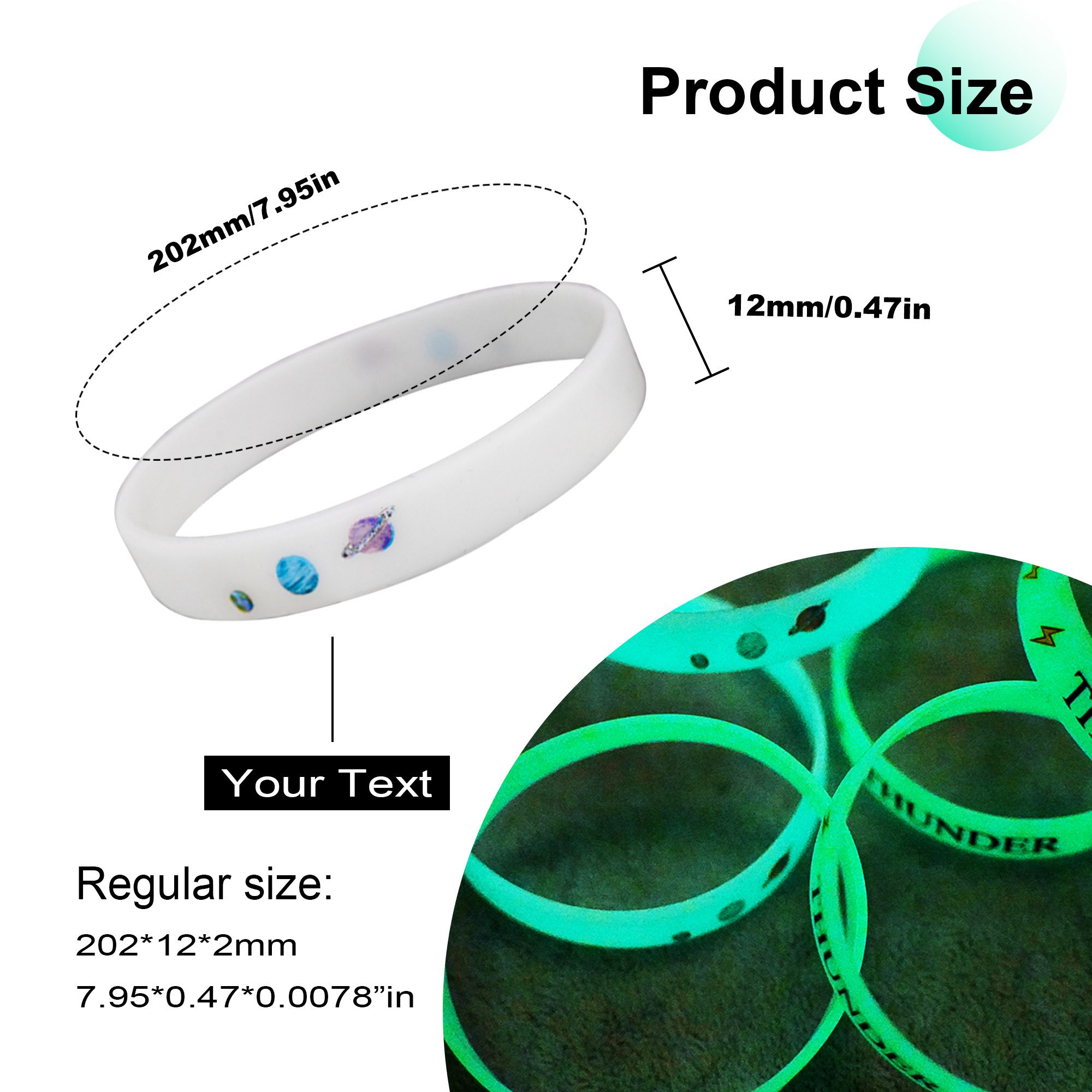 Motivational Quote Fluorescence Wristbands Glow In Dark Wrist Bands Luminous Silicone Wristbands With Logo Custom