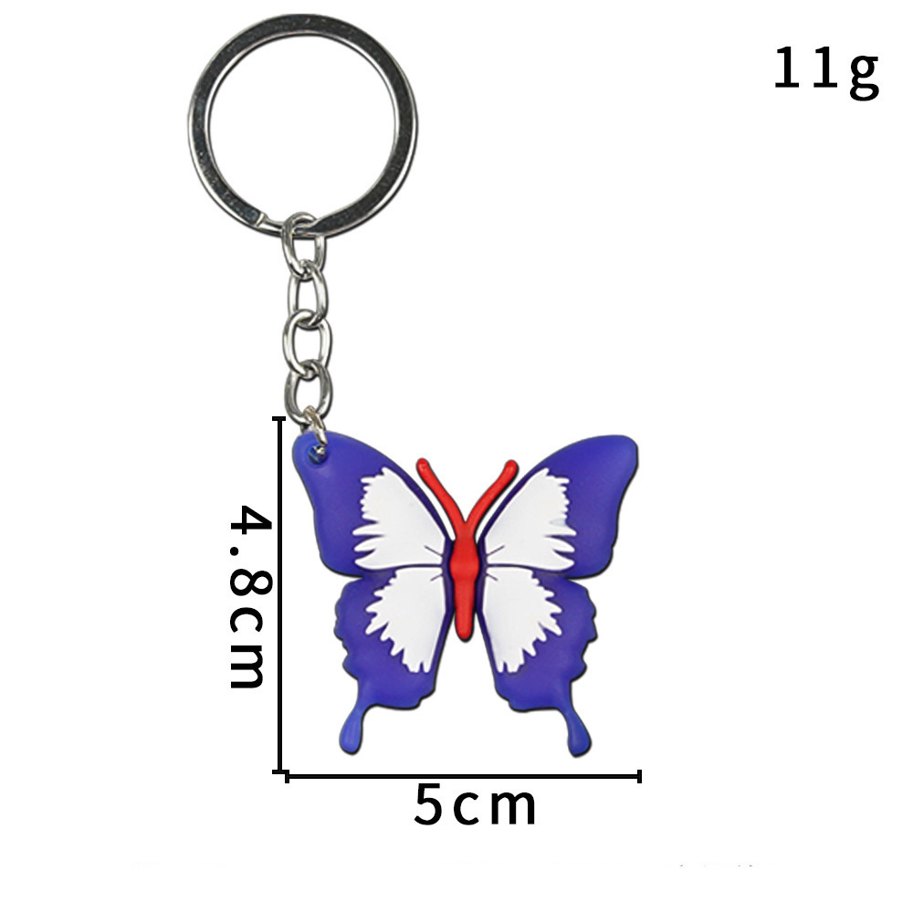 New Butterfly Keychain Pendant Promotion Car Decoration Pvc Soft Rubber Keychain