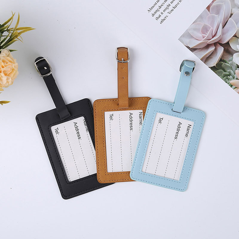 Wholesale blank pu for sublimation printing fashion custom slide out pu/genuine leather metal bulk leather luggage tags