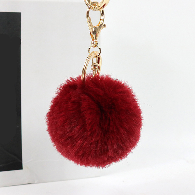 Pom Fur Ball Keychains Pompom Puff Heart With Balls Bulk Faux Fluffy Furry Fluff Furball Real Poms Rainbow Puffballs Keychain