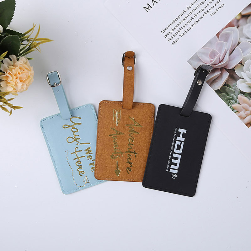 Wholesale blank pu for sublimation printing fashion custom slide out pu/genuine leather metal bulk leather luggage tags