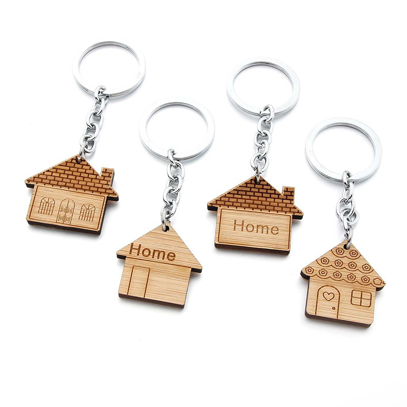 Factory Supplier Wholesale Custom Resin Wooden Disc Charm Keychain For Teacher