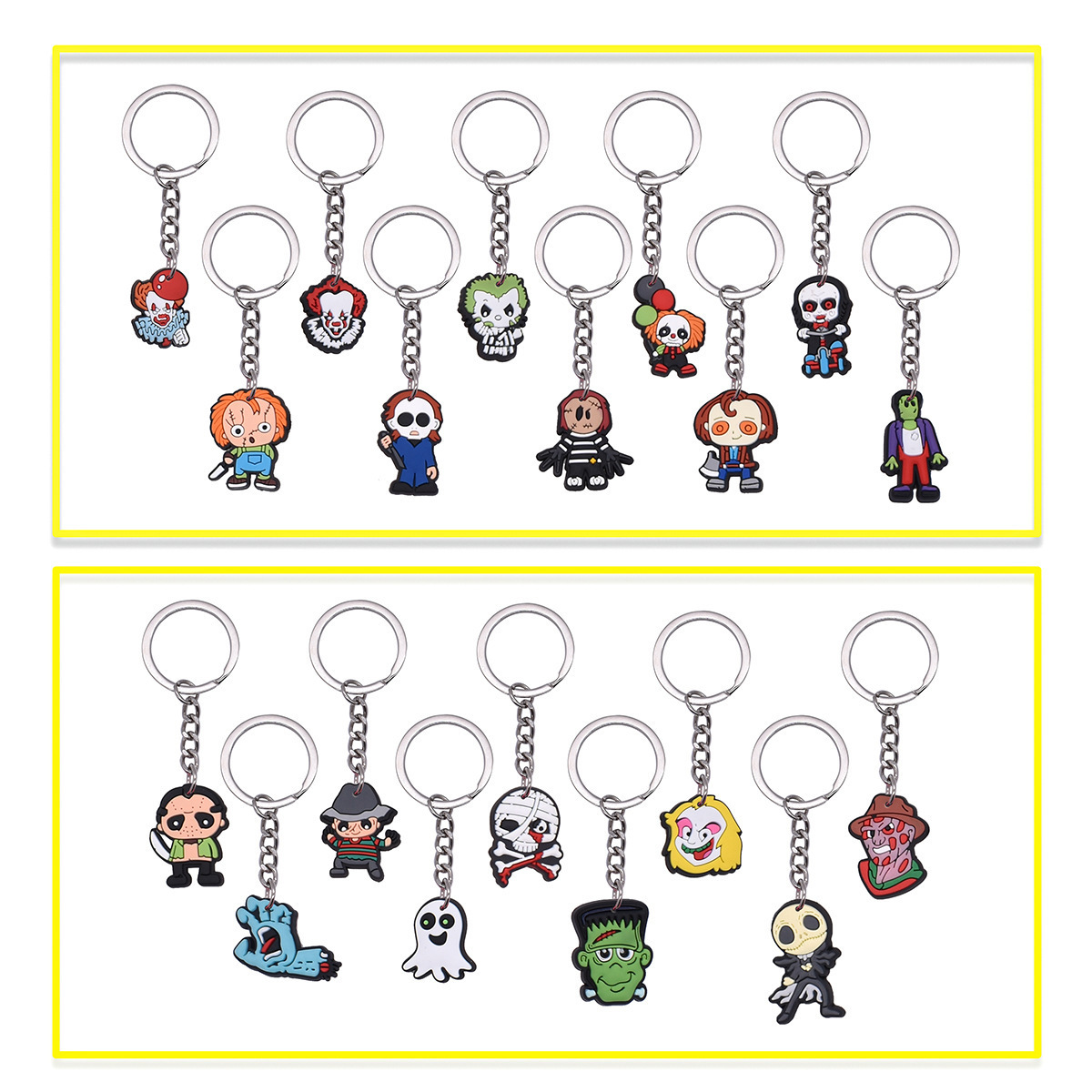 Halloween Cross Border Cartoon Keychain Pvc Soft Key Chain Bag Pendant Keychain