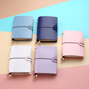 Solid Color Simple Fresh Creative Pu Leather Notebook Travel Convenient Multifunctional Notebook