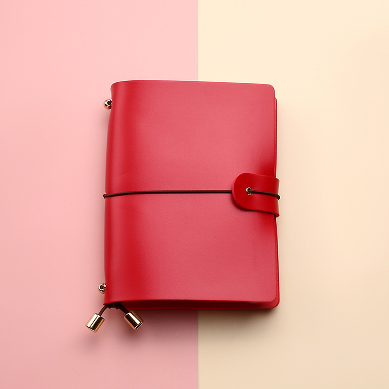 Solid Color Simple Fresh Creative Pu Leather Notebook Travel Convenient Multifunctional Notebook