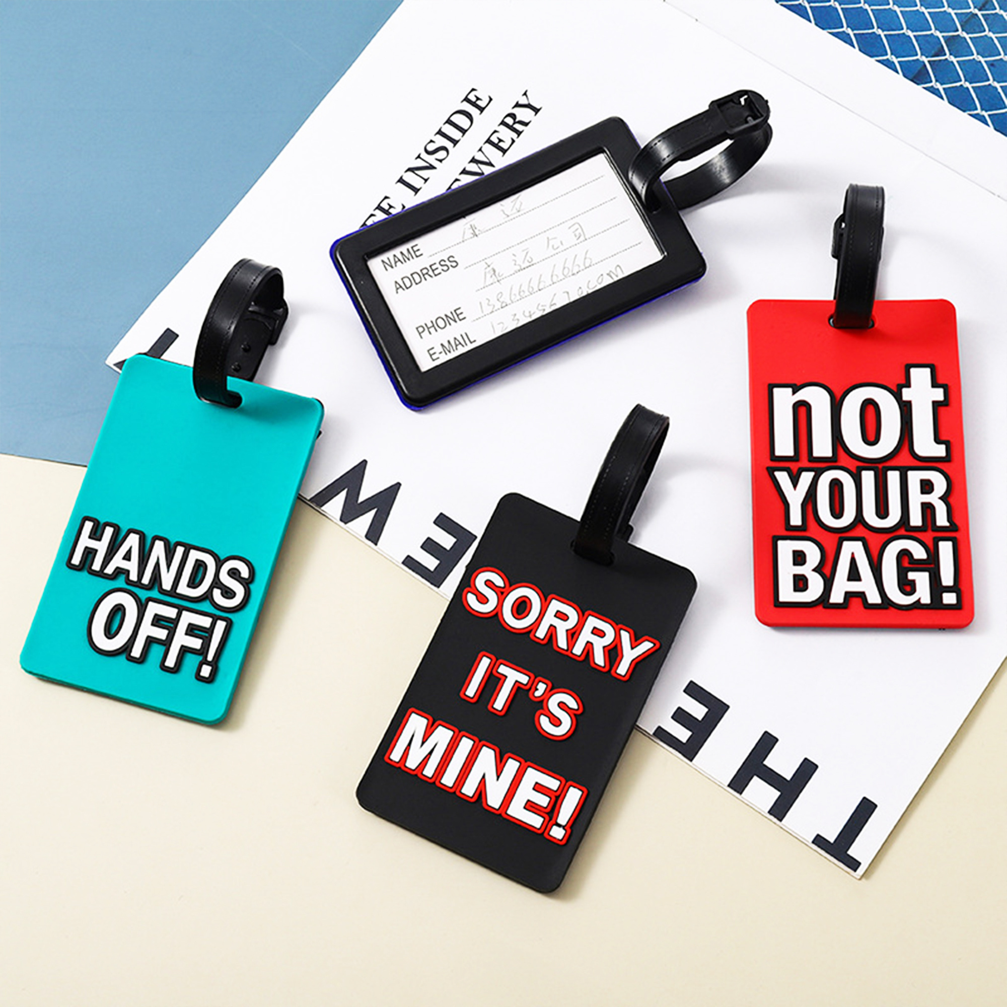 Custom Rubber Silicone Pvc Luggage Tag Baggage Tag Custom Personalized Logo Name Travel Bag Luggage Tags For Bag