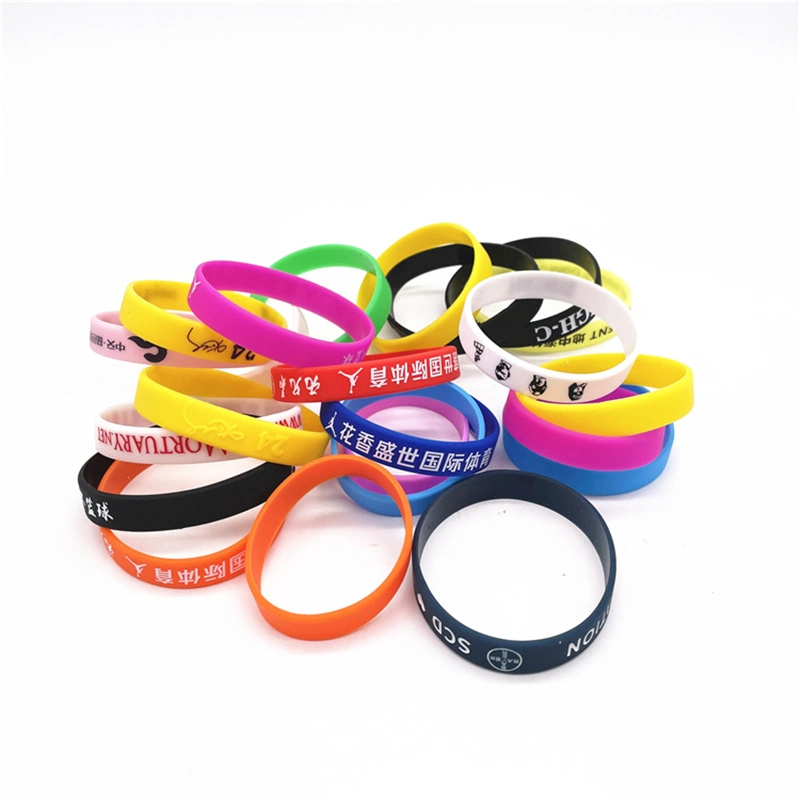 Custom Logo Cheap 100% Rubber Silicone Souvenirs Wristband/Silicone Printed Band Wristbands