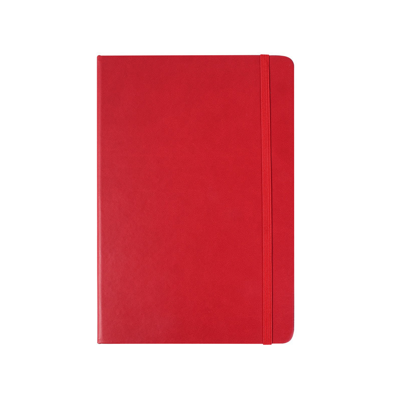 Wholesale A5 Hard Leather Strap Elastic Band Business Simple Office Notebook A5 Solid Color  Notebook