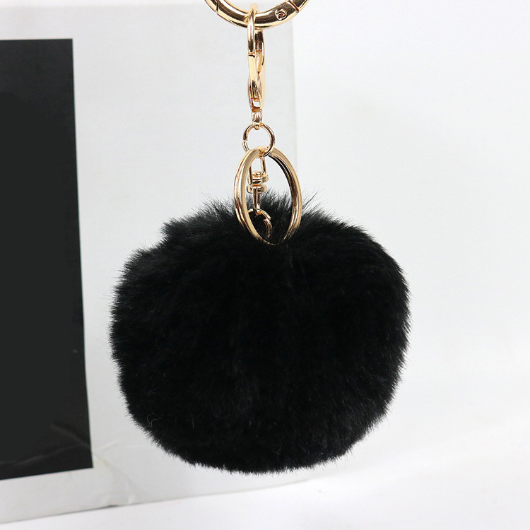 Pom Fur Ball Keychains Pompom Puff Heart With Balls Bulk Faux Fluffy Furry Fluff Furball Real Poms Rainbow Puffballs Keychain