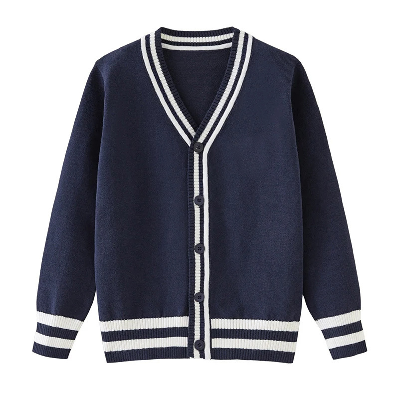 Custom Logo Fashion Men's Jacquard Striped Knit Button Down Men varsity Cardigan Men's Sweaters