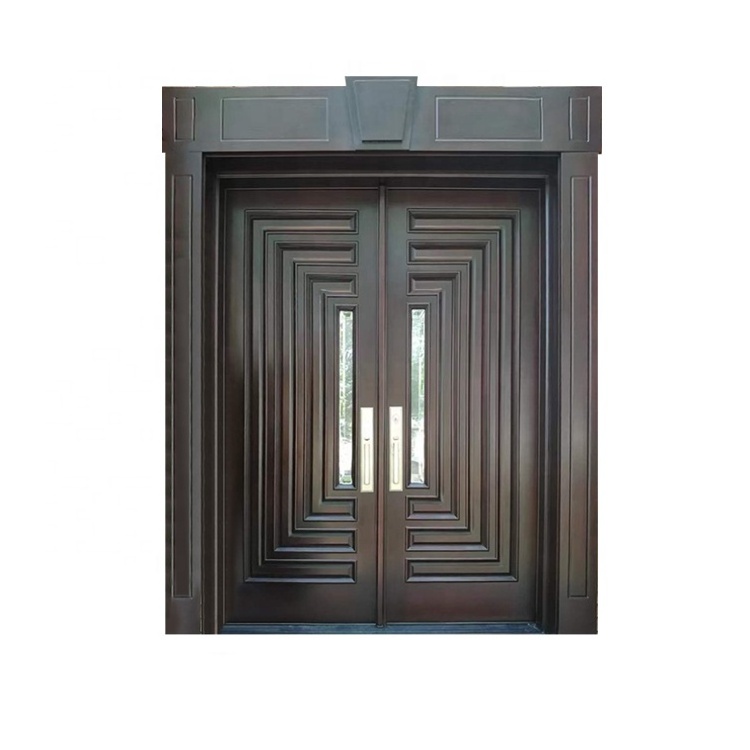 European Fashion Arch Main Door Modern Security Garage Doors Entry Double Wooden Door