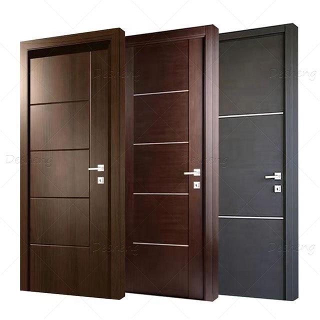 Modern Simple Plain Teak Wood Designs Internal Room Flush Doors Bedroom Interior Wooden Door