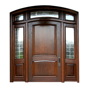 2023 Hot Selling Modern Villa Exterior Front Entrance Design Entry Double Leaf Wooden Exterior Doors for Houses