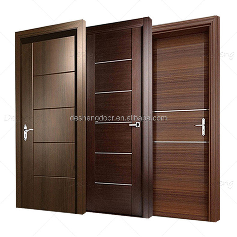 Modern Simple Plain Teak Wood Designs Internal Room Flush Doors Bedroom Interior Wooden Door