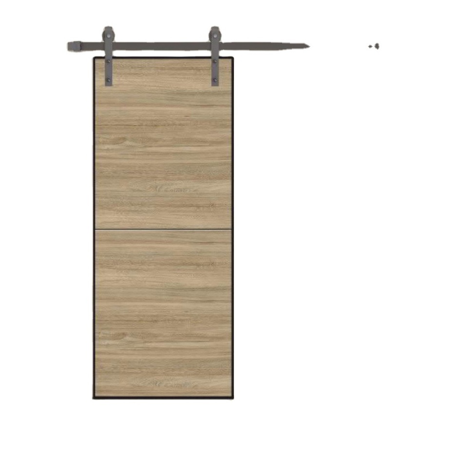 Interior Sound Proof Single Sided sliding solid Wood Plank Barn Door Slide Barn Door For House And Villa