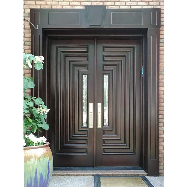 European Fashion Arch Main Door Modern Security Garage Doors Entry Double Wooden Door