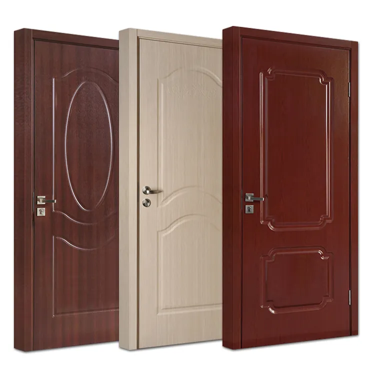 Smart Factory Manufacturing French Residential Exterior Security Entry Soundproofing Solid Wooden Doors