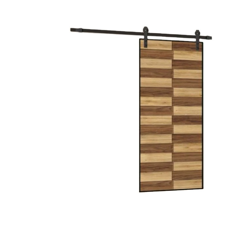 Wooden Grain Interior Pvc Sliding Rustic Barn Door Used Lock And Modern Slid Barn Door For House And Apartment