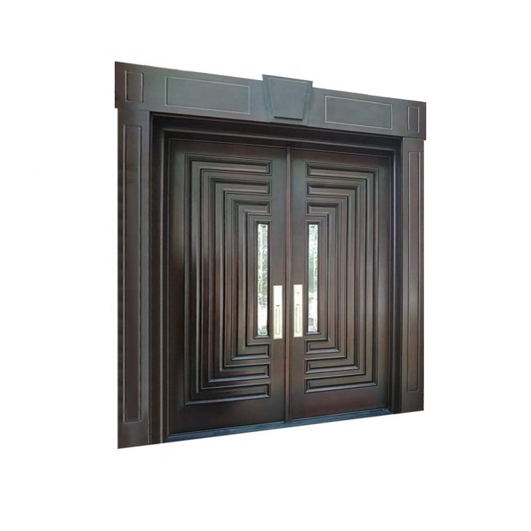 European Fashion Arch Main Door Modern Security Garage Doors Entry Double Wooden Door