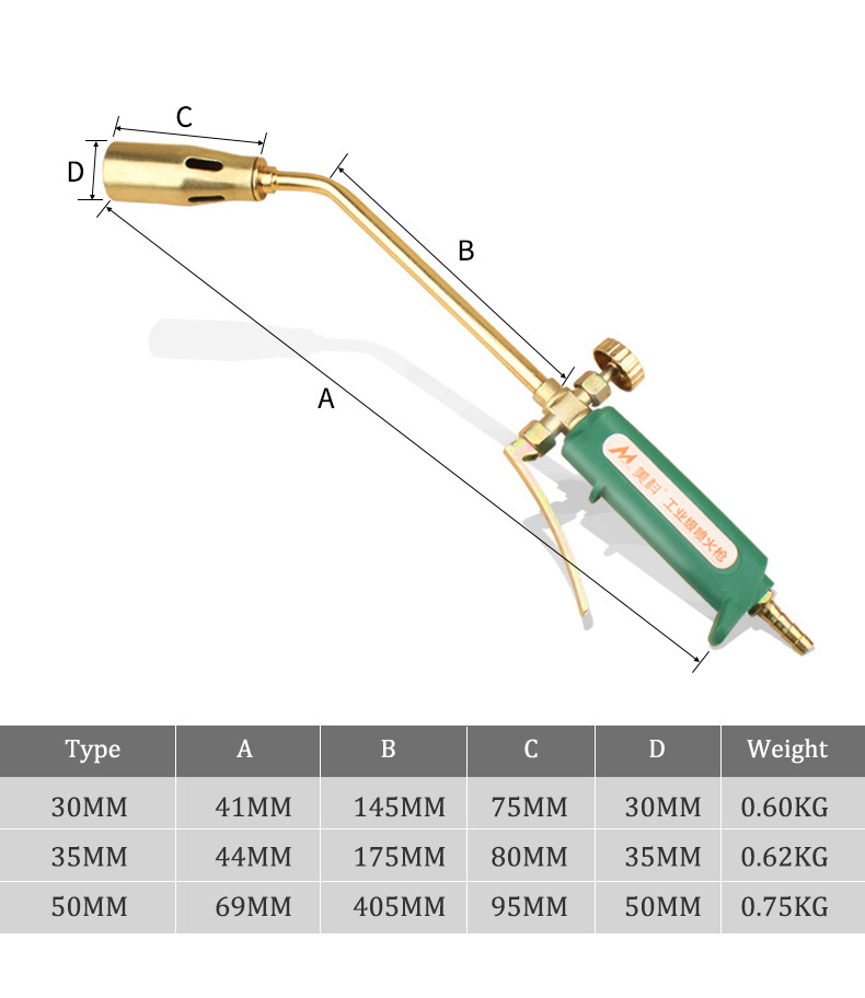 Liquefied Gas Welding Torch Road Pipe Metal Welding Flame Blow Heating Gun Plumber Roofing Ignition Soldering Gas Blowtorch