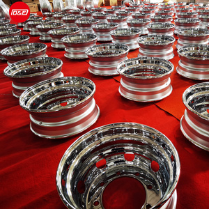 Chrome Aluminium steel wheel rims 8.25 x 24.5 8.25 x 22.5 19.5x6.0 for truck and bus boxes package on pallets