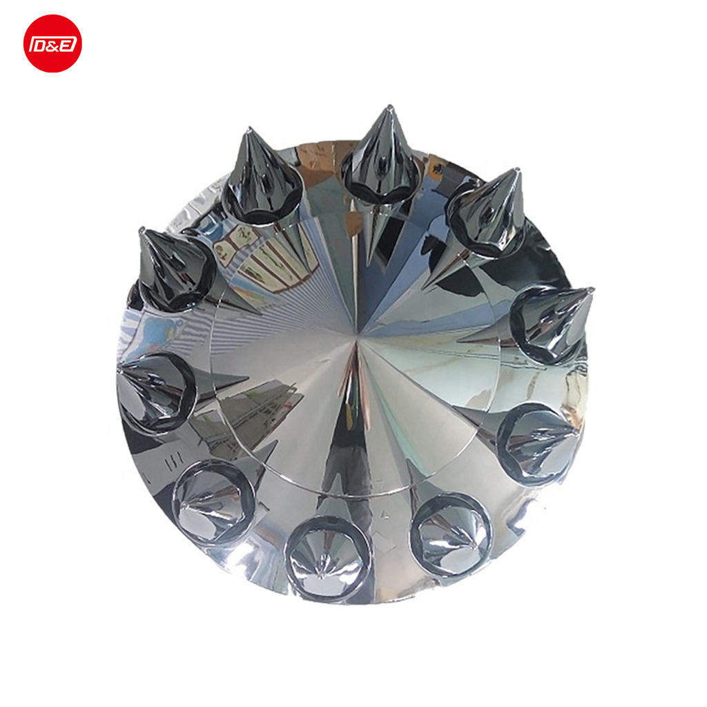 CNDE Brand Rim Cover Size 22.5 PCD 285.75mm ABS Chrome Rear Wheel Axle Covers with Dome Hub  Universal for American Trucks