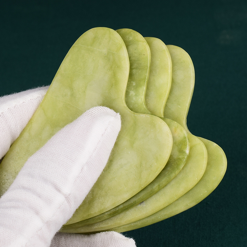 Natural Gua Sha Scraping Massage Face Green Rose Quartz Jade Guasha Board Scraper Tool Jade Gua sha Stone Board Massage