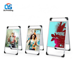 Factory custom high quality out door poster stand outdoor a0 poster board stand a frame metal display stand for poster