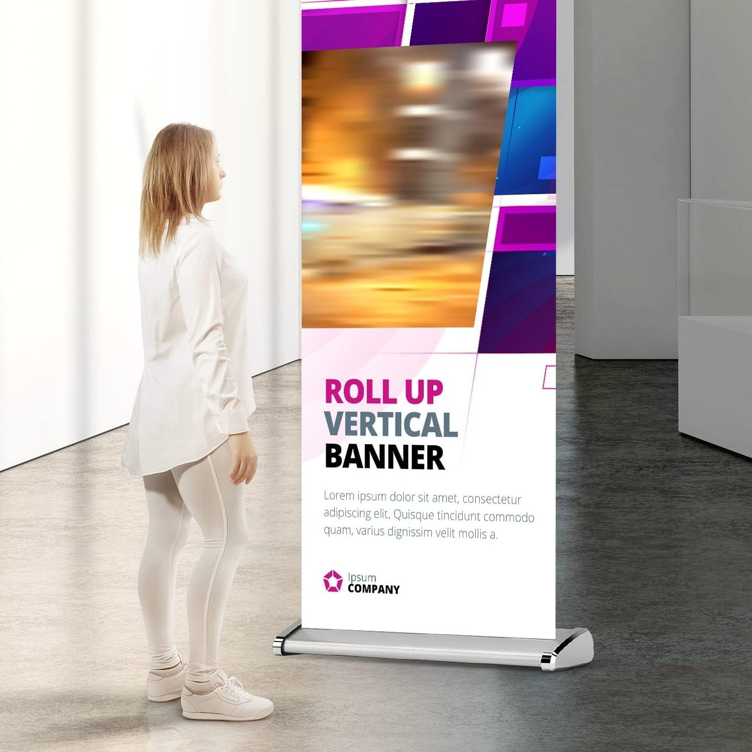 Factory custom advertising promotion retractable pop up roller banner stand hardware rollup banner stand with printing