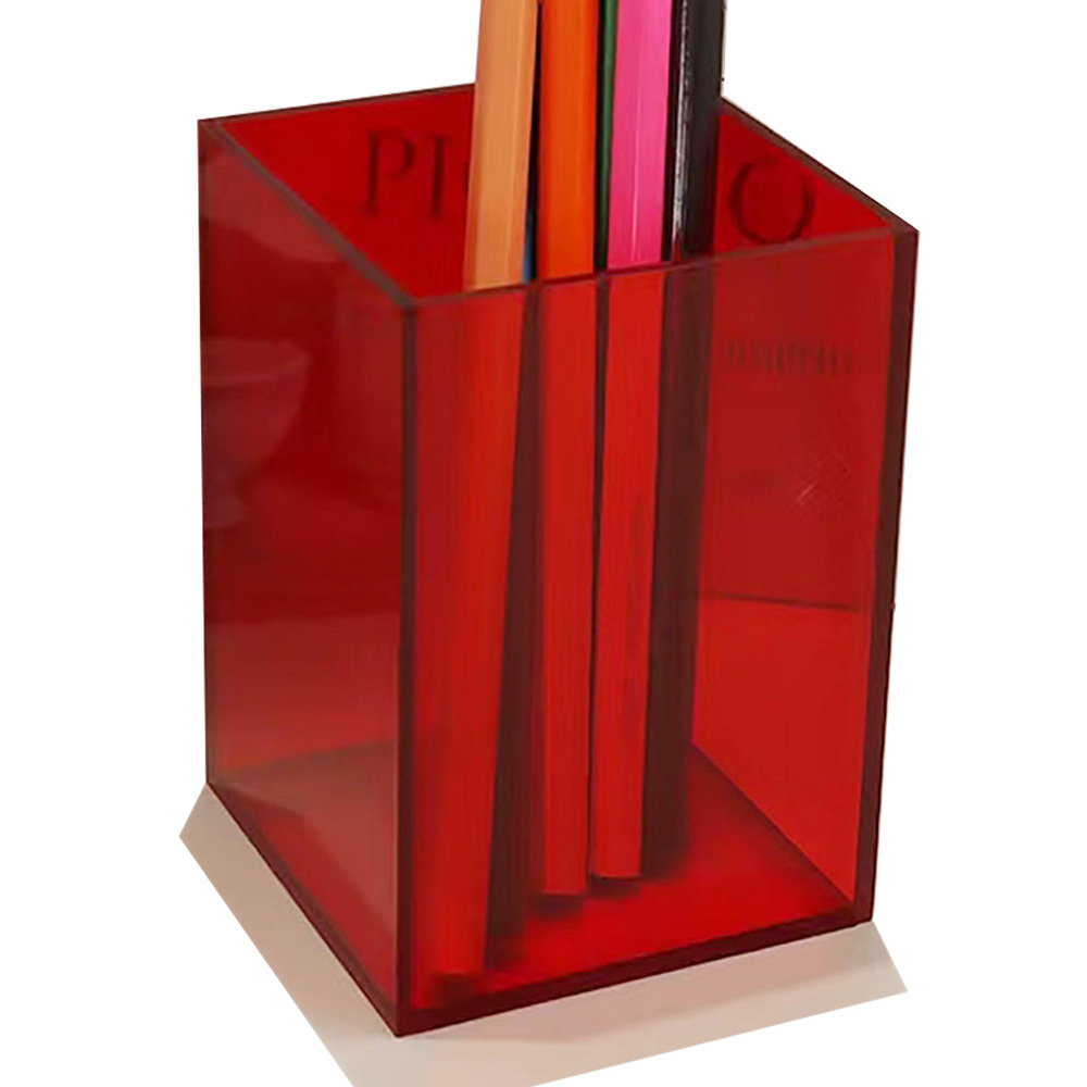 Acrylic plastic pen holder simple creative fashion stationery pen holder organizer storage box