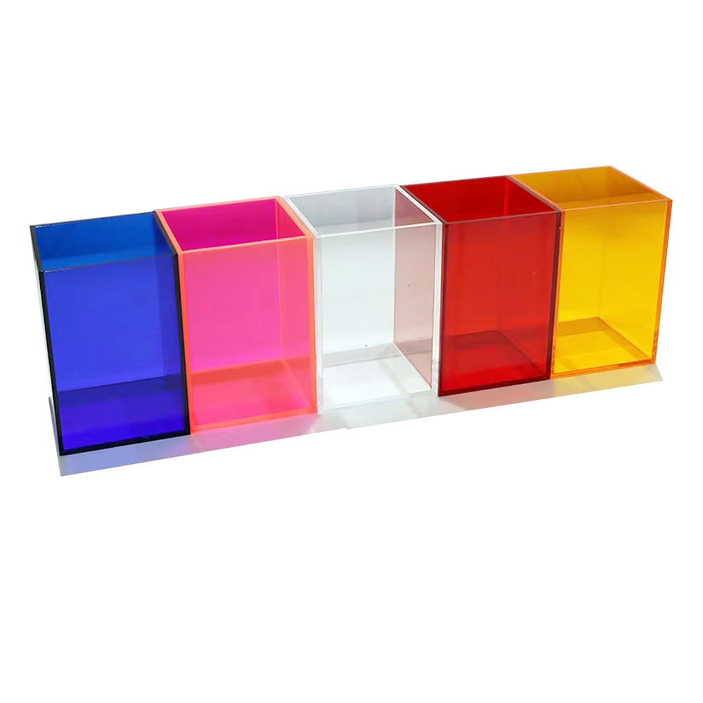 Acrylic plastic pen holder simple creative fashion stationery pen holder organizer storage box