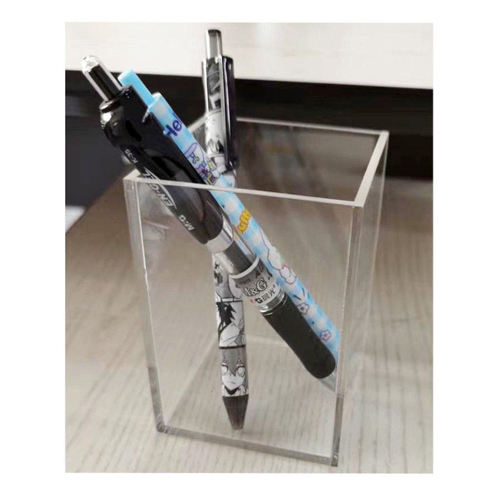 Acrylic plastic pen holder simple creative fashion stationery pen holder organizer storage box