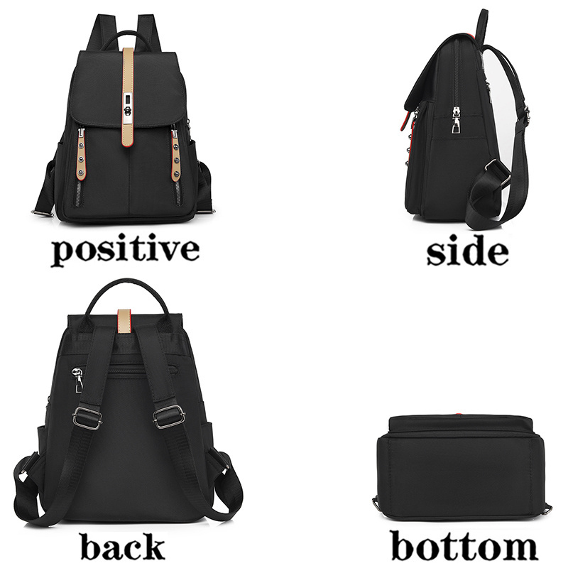 Multi-zipper Lock Design Women's Backpack Casual Travel School Bags For Teenage Girls Large Capacity Backpacks