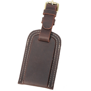 Wholesale Corporate Business Gift Customizable Travel Hotel High Quality Luxury Real Genuine Leather Luggage Cruise Tag