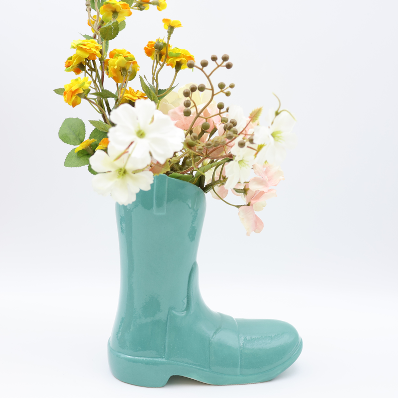 Custom Ceramic Boots Flower Vase Cowboy Boot Vases for Flower Indoor Home Decor Boots Planter Flower Pots