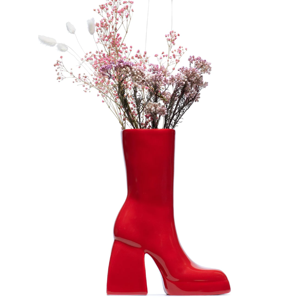 Custom Creative Boots Shaped Flower Vase Ceramic Vases for Home Decor High Heeled Boot Vase Garden Pots and Planters