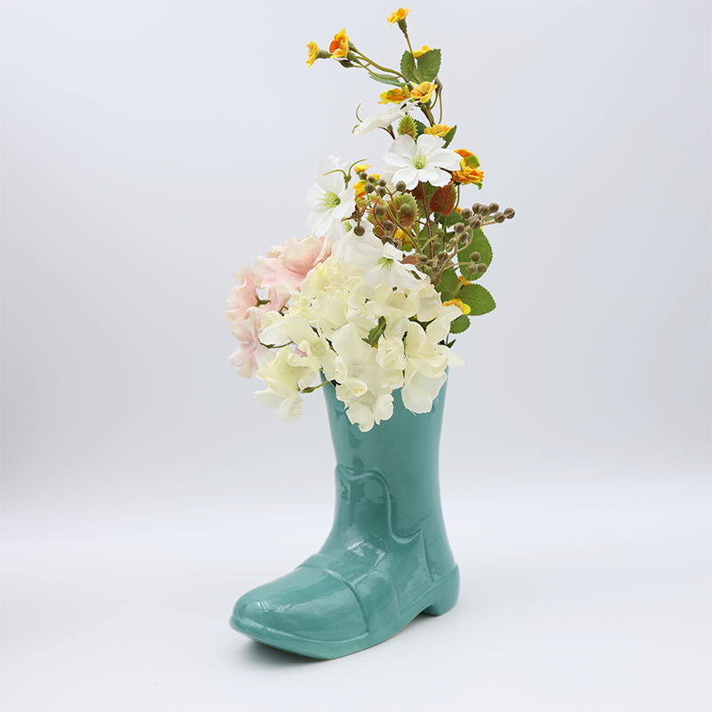 Custom Ceramic Boots Flower Vase Cowboy Boot Vases for Flower Indoor Home Decor Boots Planter Flower Pots