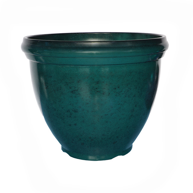 Wholesale hot custom heritage outdoor planter deep teal good design high quality ceramic planter