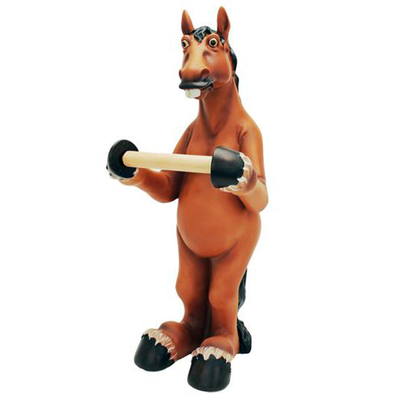 Wholesale funny animal shaped toilet roll holder custom horse standing toilet paper holder