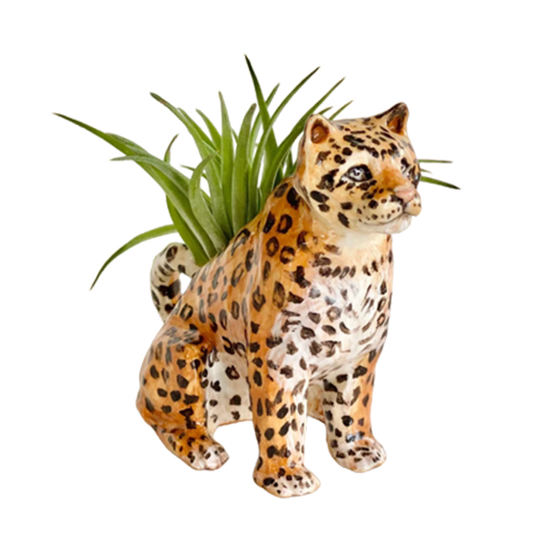 Custom Ceramic Leopard Planter Small Leopard Plant Pot Animal Shape Air Planter Pot for Plant Home Decor